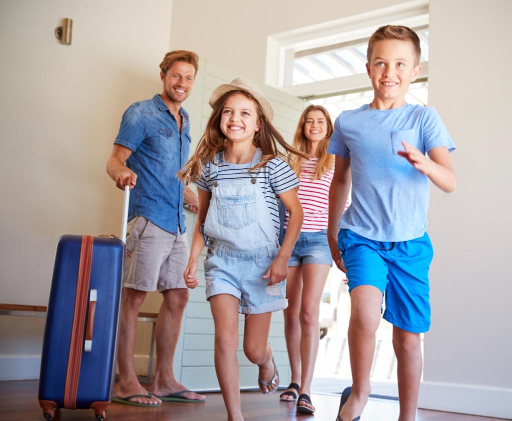 Family arriving at Vacation Rental