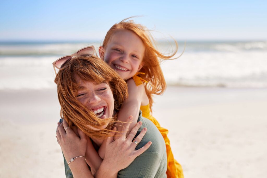 A mother and a daughter at a Family Friendly Beach Florida.